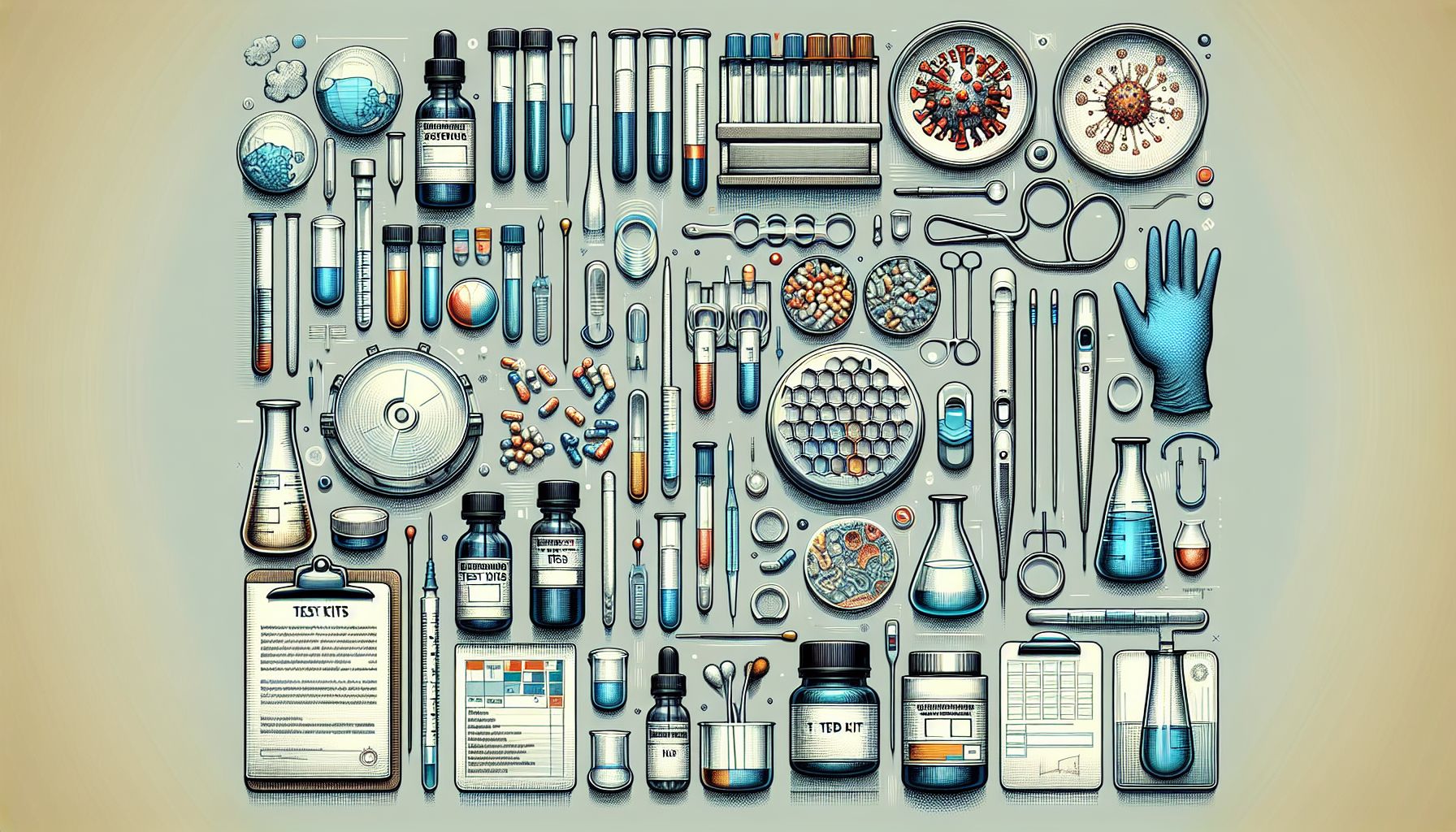 Image of various medical test kits